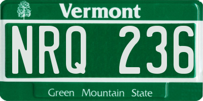 VT license plate NRQ236