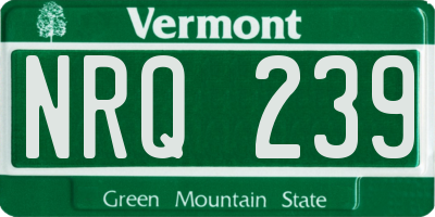 VT license plate NRQ239