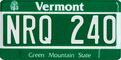 VT license plate NRQ240