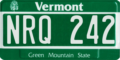 VT license plate NRQ242