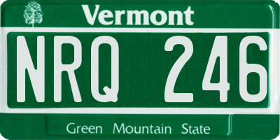 VT license plate NRQ246
