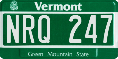 VT license plate NRQ247