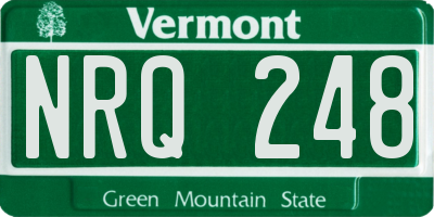 VT license plate NRQ248