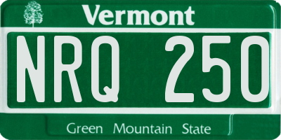VT license plate NRQ250