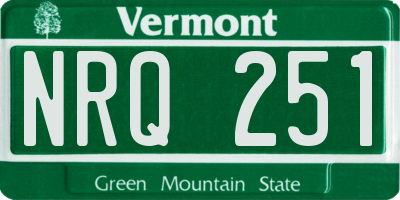 VT license plate NRQ251