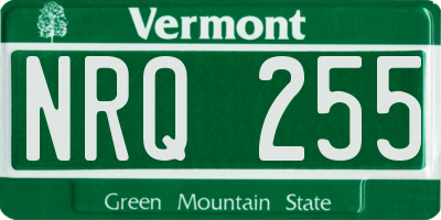 VT license plate NRQ255