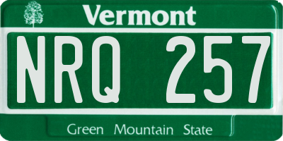 VT license plate NRQ257