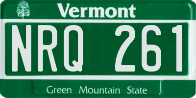 VT license plate NRQ261
