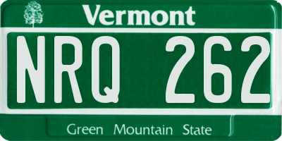 VT license plate NRQ262