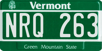 VT license plate NRQ263