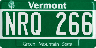 VT license plate NRQ266