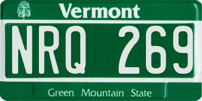 VT license plate NRQ269