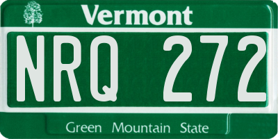 VT license plate NRQ272