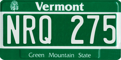 VT license plate NRQ275