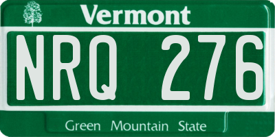 VT license plate NRQ276