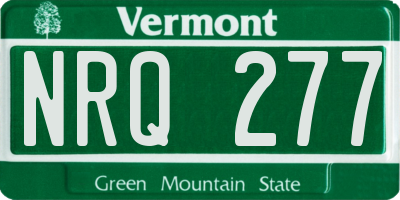 VT license plate NRQ277