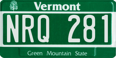 VT license plate NRQ281