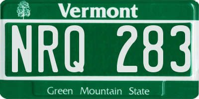VT license plate NRQ283