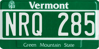 VT license plate NRQ285
