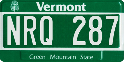 VT license plate NRQ287
