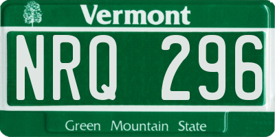 VT license plate NRQ296