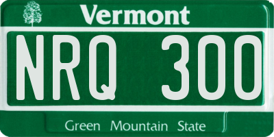 VT license plate NRQ300
