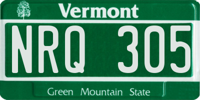 VT license plate NRQ305