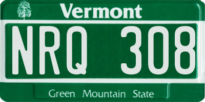 VT license plate NRQ308
