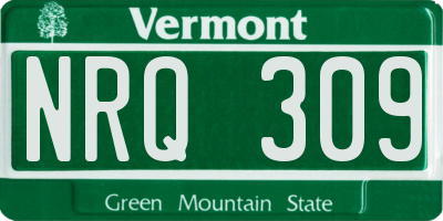 VT license plate NRQ309