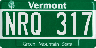 VT license plate NRQ317