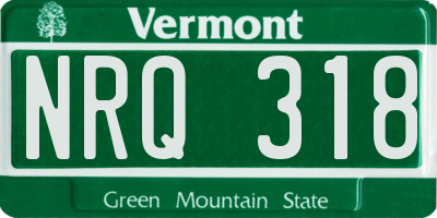 VT license plate NRQ318