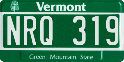 VT license plate NRQ319