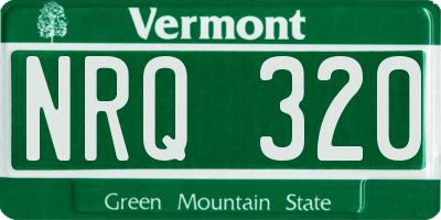 VT license plate NRQ320