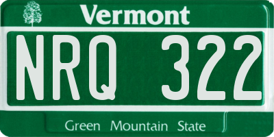 VT license plate NRQ322