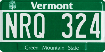 VT license plate NRQ324