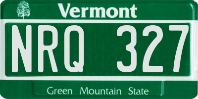 VT license plate NRQ327