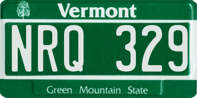 VT license plate NRQ329