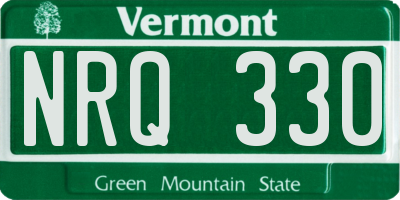 VT license plate NRQ330