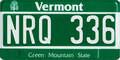 VT license plate NRQ336