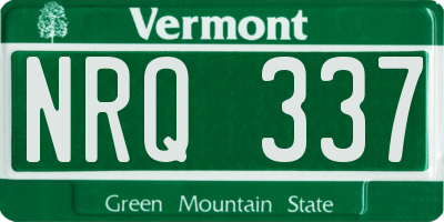 VT license plate NRQ337
