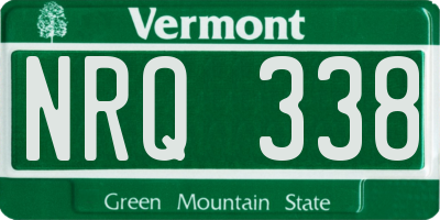 VT license plate NRQ338