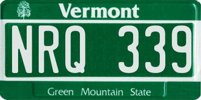 VT license plate NRQ339