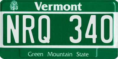 VT license plate NRQ340