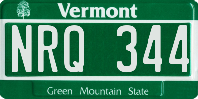 VT license plate NRQ344