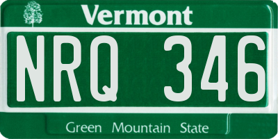VT license plate NRQ346