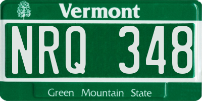 VT license plate NRQ348