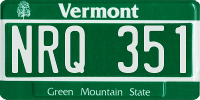 VT license plate NRQ351