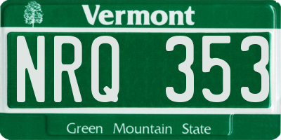 VT license plate NRQ353