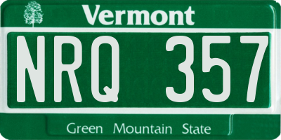 VT license plate NRQ357