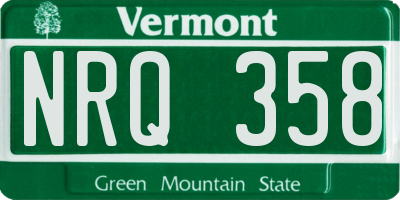 VT license plate NRQ358